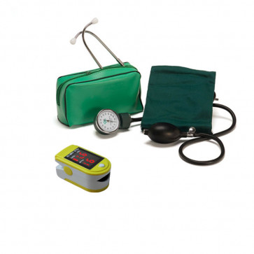 Set diagnostica misuratore di pressione con fonendoscopio + saturimetro/pulsossimetro da dito-31