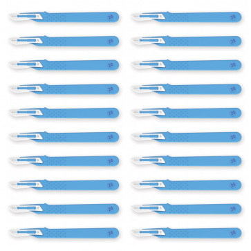 Bisturi chirurgico in Acciaio Inox, Manico in ABS, Sterili e Monouso, Standard, 20 pezzi-31