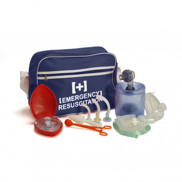 Borsa Kit CPR Pronto Soccorso con Pallone ambu e Accessori Prima Emergenza-31