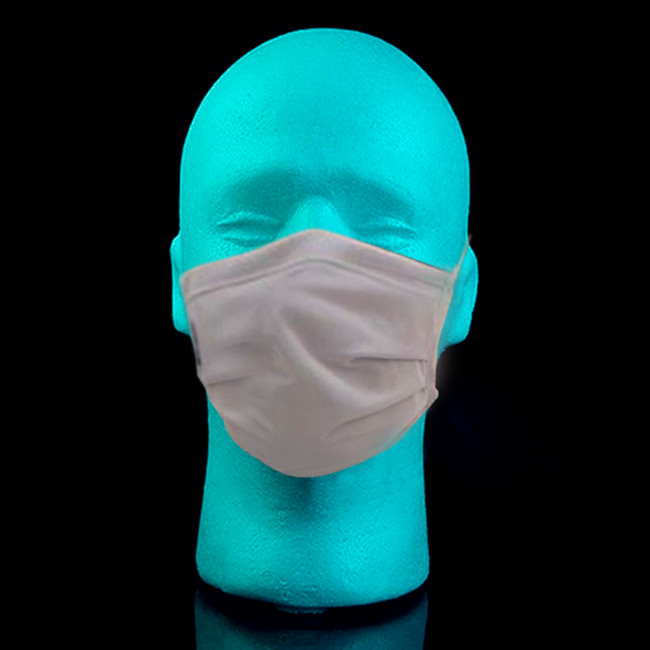 Mycroclean Italia Maschera 2020V3TN, Doppio Strato, Bianca/Bordo Blu, Con Nasell - Foto 8