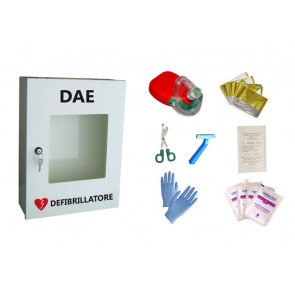 ARMADIO PORTADEFIBRILLATORE CON KIT SOCCORSO BLSD-20