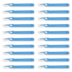 Bisturi chirurgico in Acciaio Inox, Manico in ABS, Sterili e Monouso, Standard, 20 pezzi-20