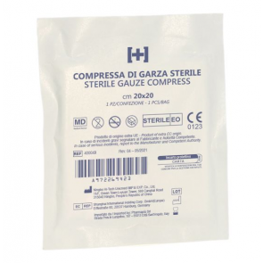 10 GARZE STERILI cm 20x20 Garza sterile idrofila (10 pezzi confezionati singolarmente)-20