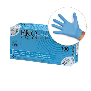 guanti in nitrile blu